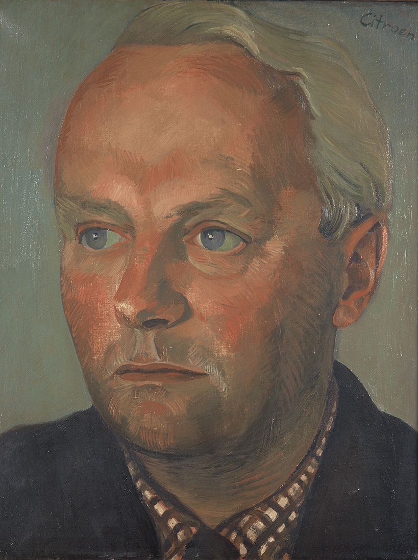 De afbeelding toont een kunstzinnig portret van Aar van de Werfhorst. Gemaakt door: Paul Citroen