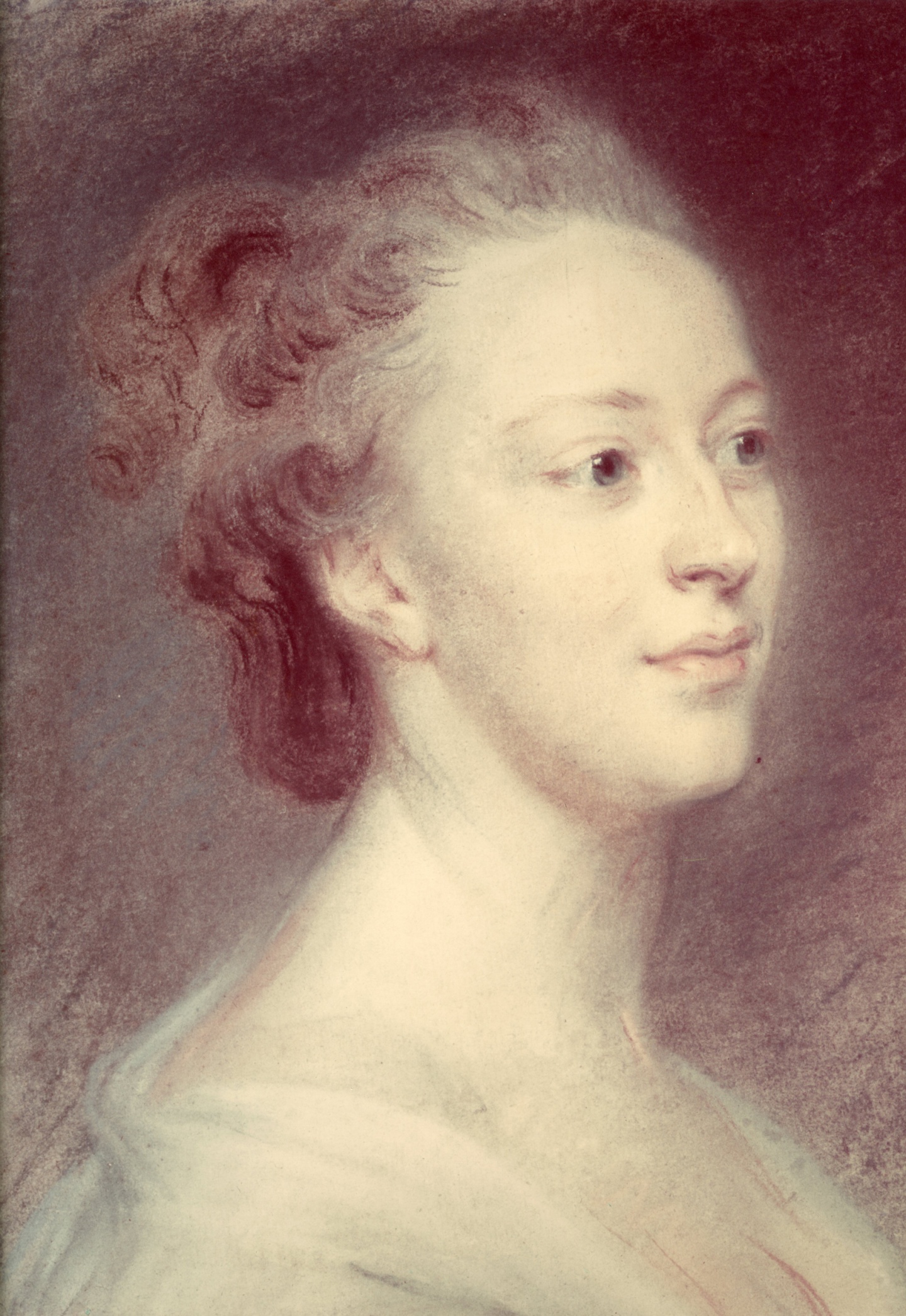 De afbeelding toont een kunstzinnig portret van Belle van Zuylen. Gemaakt door: Maurice Quentin de  La Tour